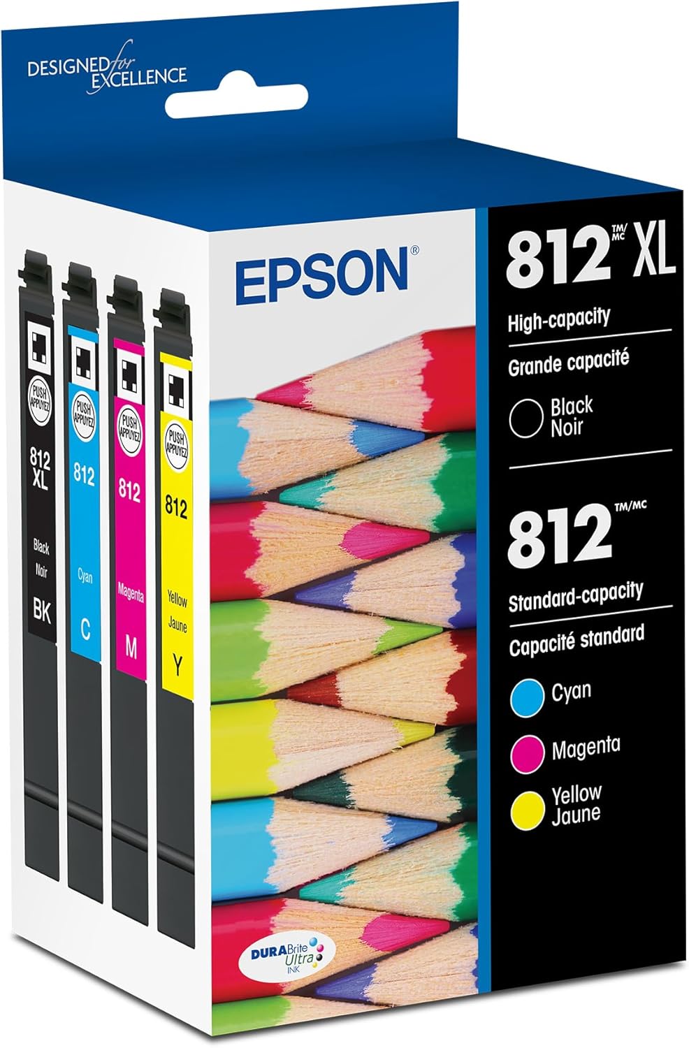 EPSON 812 DURABrite Ultra Ink High Capacity Black & Standard Color Cartridge Combo Pack (T812XL-BCS) Works with WorkForce Pro WF-7310, 7820, 7840, EC-C7000 EPSON 812 DURABrite Ultra Ink High Capacity Black & Standard Color Cartridge Combo Pack (T812XL-BCS) Works with WorkForce Pro WF-7310, 7820, 7840, EC-C7000