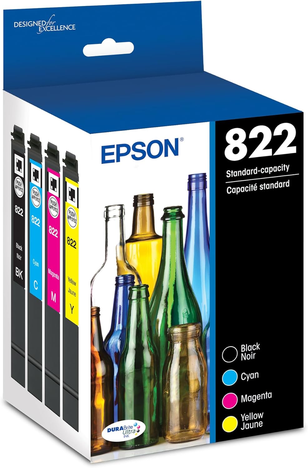 EPSON 822 DURABrite Ultra Ink Standard Capacity Black & Color Cartridge Combo Pack (T822120-BCS) Works with WorkForce Pro WF-3820,3823, 4820, 4830, 4833, 4834 EPSON 822 DURABrite Ultra Ink Standard Capacity Black & Color Cartridge Combo Pack (T822120-BCS) Works with WorkForce Pro WF-3820,3823, 4820, 4830, 4833, 4834