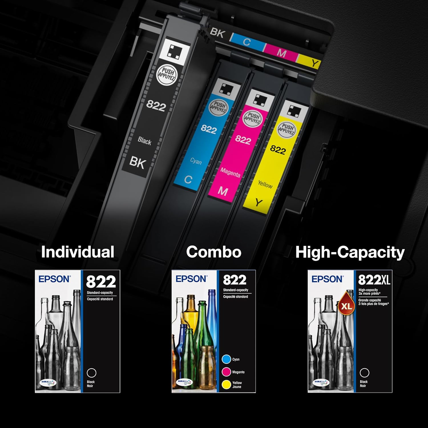EPSON 822 DURABrite Ultra Ink Standard Capacity Black & Color Cartridge Combo Pack (T822120-BCS) Works with WorkForce Pro WF-3820,3823, 4820, 4830, 4833, 4834366 EPSON 822 DURABrite Ultra Ink Standard Capacity Black & Color Cartridge Combo Pack (T822120-BCS) Works with WorkForce Pro WF-3820,3823, 4820, 4830, 4833, 4834