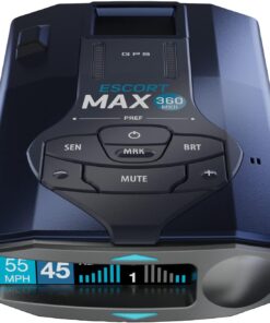 Escort MAX 360 MKII Radar and Laser Detector Bluetooth Enabled, 360° Directional Arrows, Exceptional Range, Shared Alerts, Apple CarPlay and Android Auto Compatible, Black