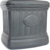 FCMP Outdoor - 26 Gallon Ice Melt Outdoor Storage Bin Container for Sand, Salt, Gardening Supplies, Animal Bird, Bird Seed, and More, Granite Gray