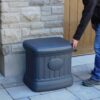 FCMP Outdoor - 26 Gallon Ice Melt Outdoor Storage Bin Container for Sand, Salt, Gardening Supplies, Animal Bird, Bird Seed, and More, Granite Gray