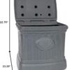 FCMP Outdoor - 26 Gallon Ice Melt Outdoor Storage Bin Container for Sand, Salt, Gardening Supplies, Animal Bird, Bird Seed, and More, Granite Gray