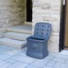FCMP Outdoor - 26 Gallon Ice Melt Outdoor Storage Bin Container for Sand, Salt, Gardening Supplies, Animal Bird, Bird Seed, and More, Granite Gray