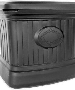 FCMP Outdoor - Outdoor Salt, Sand, and Storage Bin – Residential Deck Box, Multi-purpose for Entranceways, Porch, Patio (SB120-BLK) Black