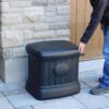 FCMP Outdoor - Outdoor Salt, Sand, and Storage Bin – Residential Deck Box, Multi-purpose for Entranceways, Porch, Patio (SB120-BLK) Black