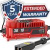 FORM 36 Volt Golf Cart Battery Charger for EZGO TXT Golf Carts with D-Style Plug - 36V 18AMP Lead Acid Battery Charger - Waterproof Design