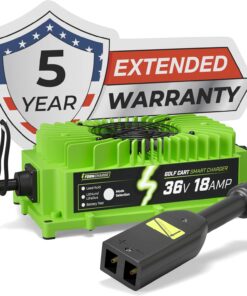 FORM 36 Volt Golf Cart Battery Charger for EZGO TXT Golf Carts with D Style Plug - 36V Lithium, LiFePO4, Lead Acid - Elite Version
