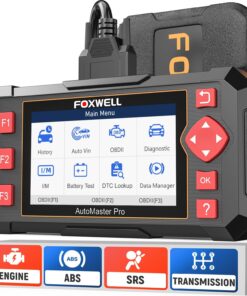 FOXWELL Car Scanner NT604 Elite OBD2 Scanner ABS SRS Transmission, Check Engine Code Reader for Cars and Trucks, Diagnostic Scan Tool with SRS Airbag, Automotive Diagnostic Tool with Live Data
