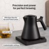 Fellow Corvo EKG Pro Electric Tea Kettle - Quick Heating, Precise Temperature Control Electric Kettle, Scheduling, Built-in Brew Timer for Boiling Water - Matte White with Maple Handle - 0.9 Liter
