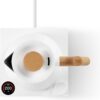 Fellow Corvo EKG Pro Electric Tea Kettle - Quick Heating, Precise Temperature Control Electric Kettle, Scheduling, Built-in Brew Timer for Boiling Water - Matte White with Maple Handle - 0.9 Liter