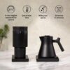 Fellow Corvo EKG Pro Electric Tea Kettle - Quick Heating, Precise Temperature Control Electric Kettle, Scheduling, Built-in Brew Timer for Boiling Water - Matte White with Maple Handle - 0.9 Liter