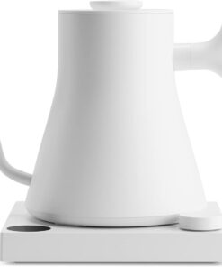Fellow Stagg EKG Pro Electric Gooseneck Kettle - Pour-Over Coffee and Tea, Quick Heating, Precise Temperature Control, Scheduling, Built-in Brew Timer, Matte White, 0.9 Liter