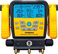 Fieldpiece SM382V Wireless 3-Port SMAN Refrigerant Manifold with Vacuum Gauge – Digital Gauges for HVAC & Refrigeration