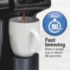 Hamilton Beach FlexBrew Trio 2-Way Coffee Maker, Compatible with K-Cup Pods or Grounds, Combo, Single Serve & Full 12c Pot, Black - Fast Brewing (49902)