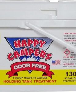 Happy Campers RV Toilet Treatment - Powerful Odor Control, Long-Lasting RV Tank Treatment - Prevents Clogs, Buildup, Sensor Failure - Keeps Holding Tank Clean & Healthy, Odor Free (130 Treatments)