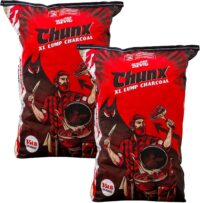 Jealous Devil 2-Pack 100% All Natural Pro Hardwood Lump Charcoal for Barbecue Grilling and Smoking, 35 Pound Bags - Restaurant Quality BBQ Grill Supplies and Fire Starter Accessories