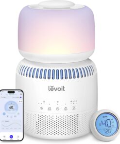 LEVOIT Evaporative Humidifiers for Bedroom Baby, Dual Air and Water Filters, Separate Sensor, Blue Light Free for Nursery Nightlight, Auto Dry, Smart Control & Alexa, Auto Mode, 3.8L Tank for 36H