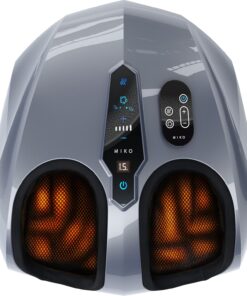 MIKO Foot Massager Machine - Deep Kneading, Shiatsu, Air Compression, and Heat Therapy - Plantar Fasciitis, Diabetics, Neuropathy, Fits Up to Men Size 12