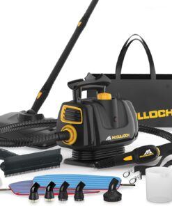 McCulloch MC1270 Portable Power Steam Cleaner, 30 Minute Runtime, 16 Accessories Mop Head, Brushes, & More - Built for Home, Tile, Grout, Carpet, Furniture, & Personal Car Detailing