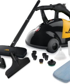 McCulloch MC1275 Heavy-Duty Steam Cleaner, 45 Minute Runtime, 18 Accessories: Mop Head, Brushes, & More - Built for Home, Tile, Grout, Carpet, Furniture, & Personal Car Detailing