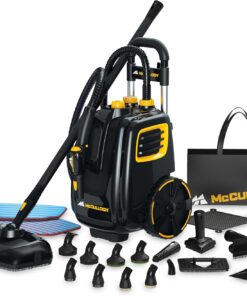 McCulloch MC1385 Deluxe Canister Steam Cleaner, 2-Hour Runtime, Chemical-Free, 23 Accessories: Mop Head, Brushes & More - Built for Home, Tile, Carpet, Furniture, & Personal Car Detailing