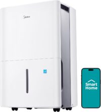 Midea 1,500 Sq. Ft. Energy Star Certified Dehumidifier With Reusable Air Filter 22 Pint - Ideal For Basements, Large & Medium Sized Rooms, And Bathrooms (White)
