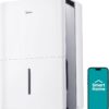 Midea 4,500 Sq. Ft. Dehumidifier With Pump Included, 50 Pint - Ideal For Basements, Large & Medium Sized Rooms, And Bathrooms (White)