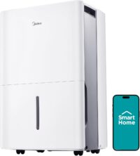 Midea 4,500 Sq. Ft. Dehumidifier With Pump Included, 50 Pint - Ideal For Basements, Large & Medium Sized Rooms, And Bathrooms (White)
