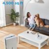 Midea 4,500 Sq. Ft. Dehumidifier With Pump Included, 50 Pint - Ideal For Basements, Large & Medium Sized Rooms, And Bathrooms (White) Midea 4,500 Sq. Ft. Dehumidifier With Pump Included, 50 Pint - Ideal For Basements, Large & Medium Sized Rooms, And Bathrooms (White)