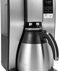 Mr. Coffee 10-Cup Programmable Coffee Maker, Insulated Thermal Carafe, Brew Strength Selection, Brew Now or Later, Stainless Steel