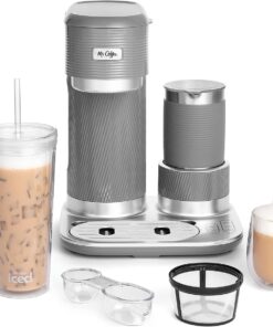 Mr. Coffee 4-in-1 Latte Lux Iced Hot Coffee Maker with Built-In Milk Frother Single-Serve 22 Ounces
