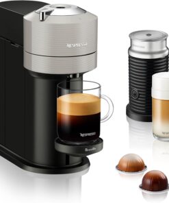 Nespresso Vertuo Next Coffee and Espresso Maker by Breville, with Aeroccino Milk Frother, Light Grey
