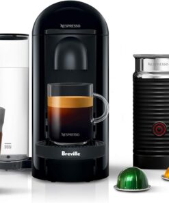 Nespresso Vertuo Plus Coffee and Espresso Maker by Breville, Ink Black with Aeroccino Milk Frother