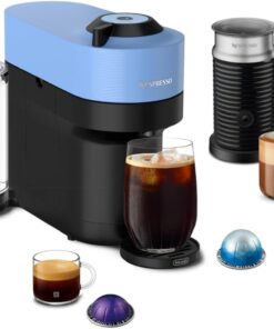 Nespresso Vertuo Pop+ Coffee and Espresso Machine by De'Longhi with Aeroccino Milk Frother, Pacific Blue