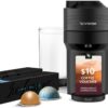 Nespresso Vertuo Pop+ Cold Value Added Bundle with Iced Coffee Tumbler by De'Longhi, Liquorice Black