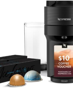 Nespresso Vertuo Pop+ Cold Value Added Bundle with Iced Coffee Tumbler by De'Longhi, Liquorice Black