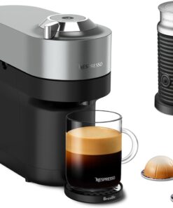 Nespresso Vertuo Pop+ Deluxe Coffee and Espresso Maker by Breville with Milk Frother, Titan