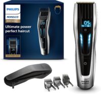 Norelco Philips Hair Clipper 9000 Series, Hair Trimmer, Auto Turbo, Dual Cut Technology, Motorized Combs, 400 Length Settings, 120 Min. Runtime, Zero Maintenance, Model HC9450/40