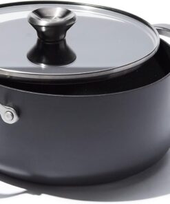 OXO Professional 5QT Stock Pot with Lid, Hard Anodized Ceramic Nonstick Cookware PFAS-Free, Stainless Steel Handles, Induction Suitable, Diamond Reinforced Coating, Dishwasher and Oven Safe, Black