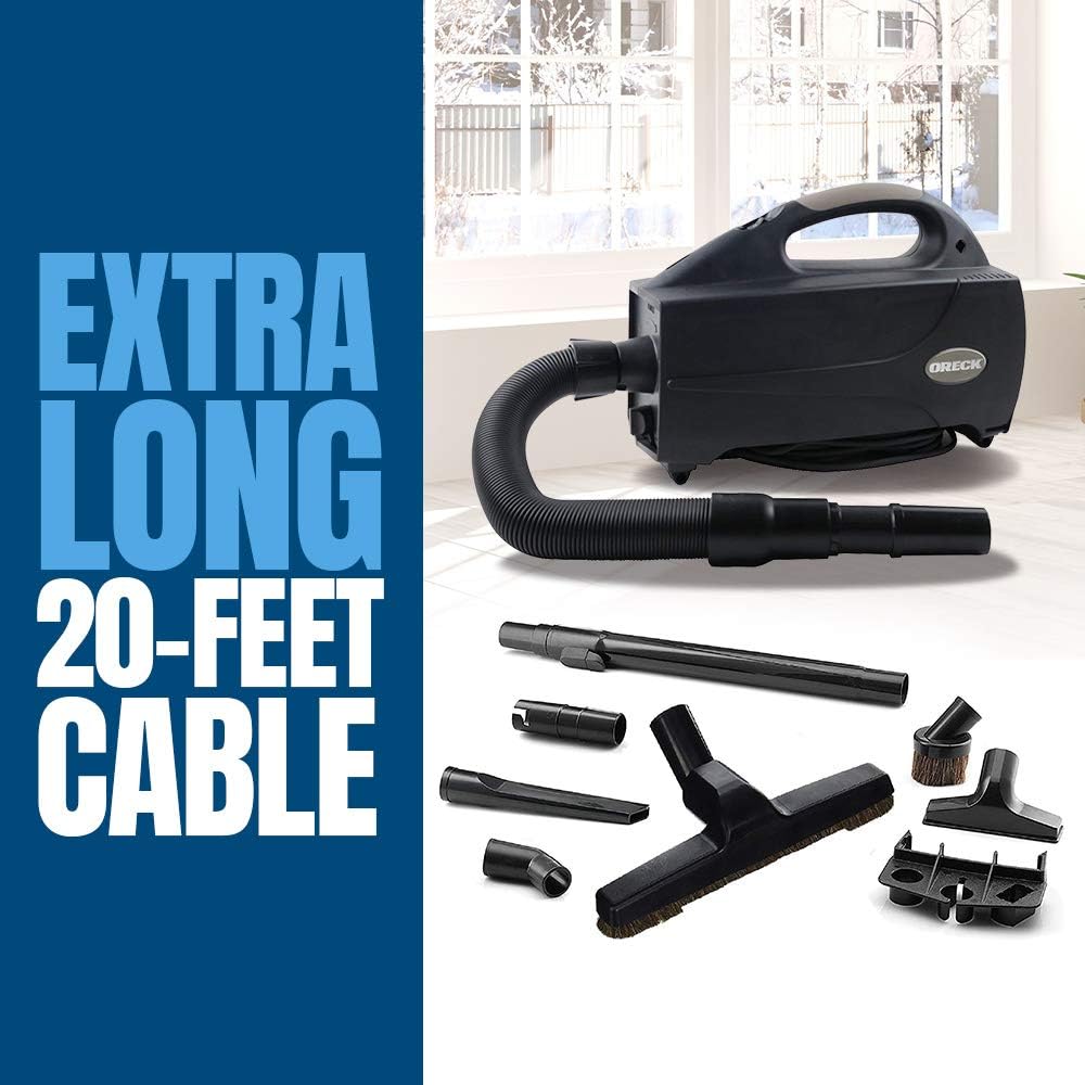Oreck Compact Canister Vacuum Cleaner, Portable Handheld Vacuum for Carpet and Hard Floors, Lightweight, Powerful Suction with Versatile Tools, Corded Canister Vacuum Cleaners for Home Use12 Oreck Compact Canister Vacuum Cleaner, Portable Handheld Vacuum for Carpet and Hard Floors, Lightweight, Powerful Suction with Versatile Tools, Corded Canister Vacuum Cleaners for Home Use