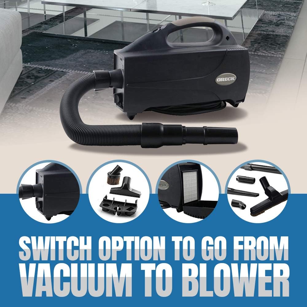 Oreck Compact Canister Vacuum Cleaner, Portable Handheld Vacuum for Carpet and Hard Floors, Lightweight, Powerful Suction with Versatile Tools, Corded Canister Vacuum Cleaners for Home Use25 Oreck Compact Canister Vacuum Cleaner, Portable Handheld Vacuum for Carpet and Hard Floors, Lightweight, Powerful Suction with Versatile Tools, Corded Canister Vacuum Cleaners for Home Use