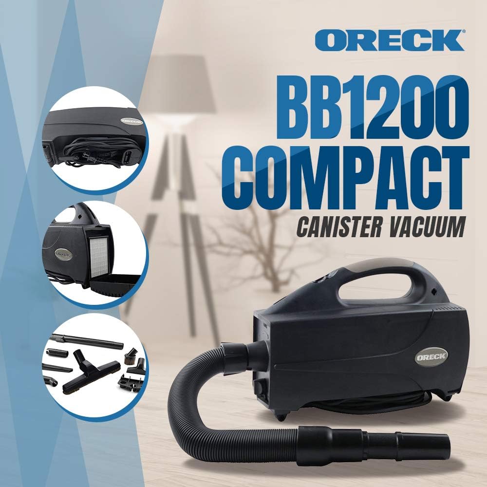 Oreck Compact Canister Vacuum Cleaner, Portable Handheld Vacuum for Carpet and Hard Floors, Lightweight, Powerful Suction with Versatile Tools, Corded Canister Vacuum Cleaners for Home Use3 Oreck Compact Canister Vacuum Cleaner, Portable Handheld Vacuum for Carpet and Hard Floors, Lightweight, Powerful Suction with Versatile Tools, Corded Canister Vacuum Cleaners for Home Use