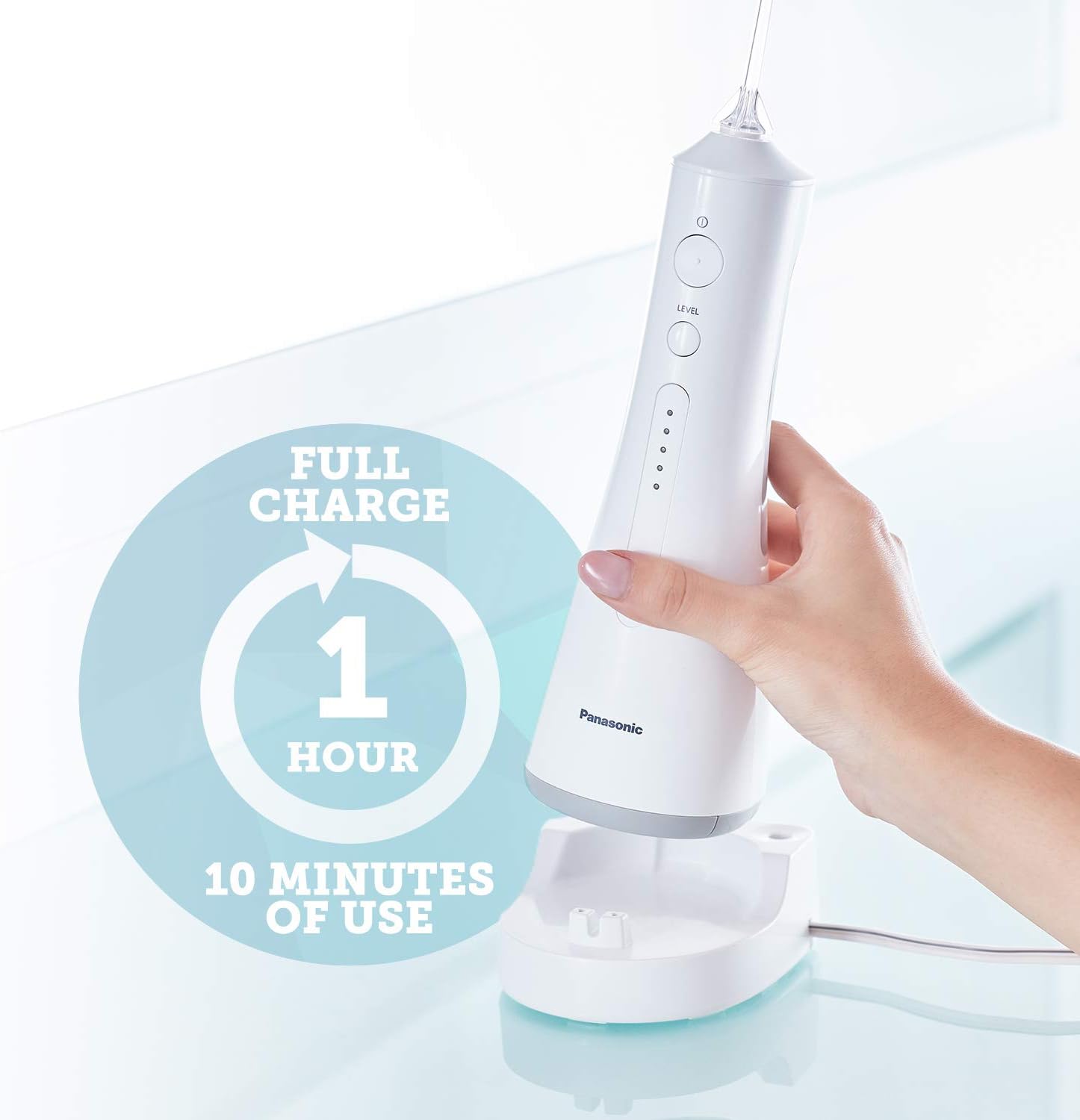 Panasonic Professional Cordless Water Flosser for Dental, Bridge and Orthodontic Care, Portable Oral Irrigator with Ultrasonic Cleaning – EW1511W (White)24 Panasonic Professional Cordless Water Flosser for Dental, Bridge and Orthodontic Care, Portable Oral Irrigator with Ultrasonic Cleaning – EW1511W (White)