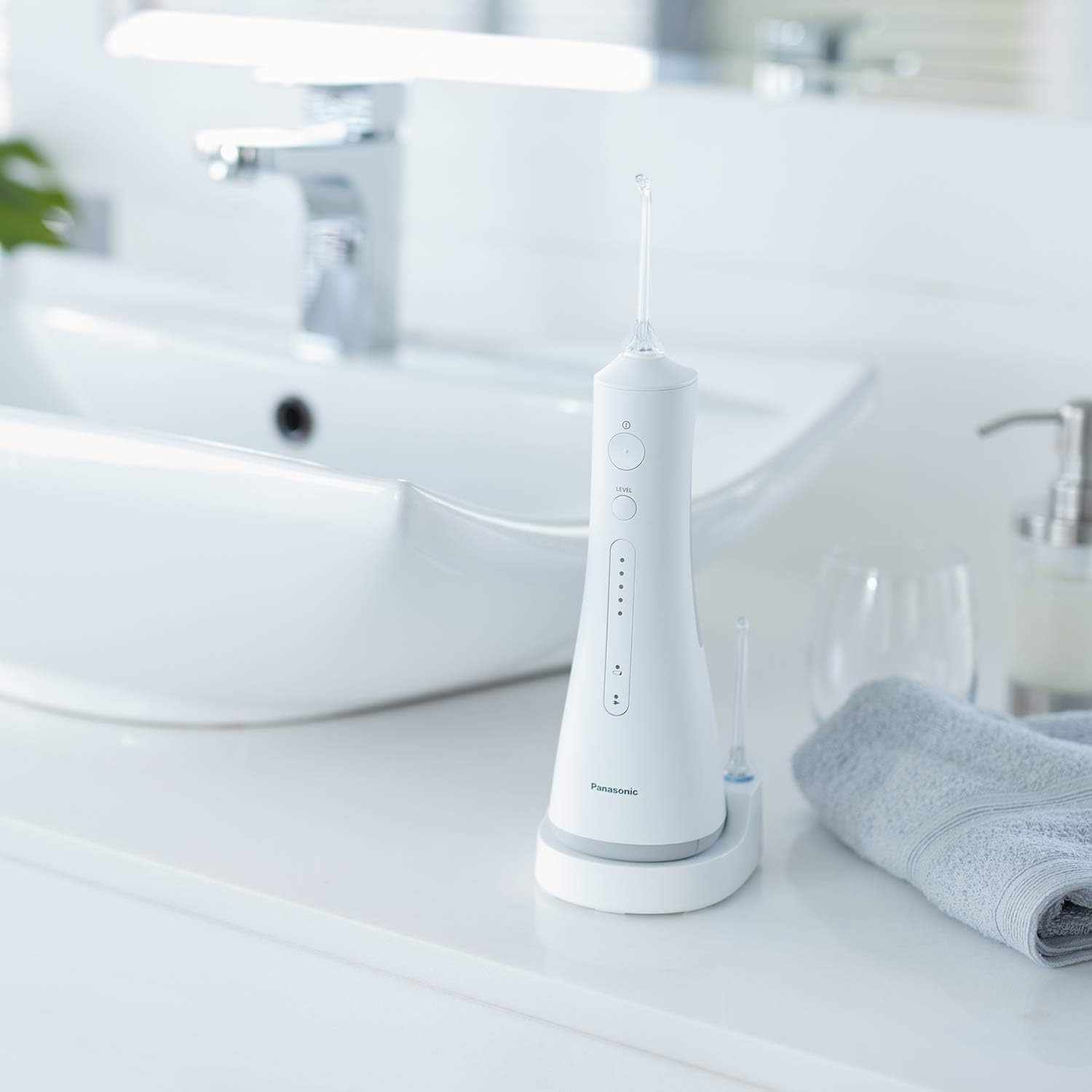 Panasonic Professional Cordless Water Flosser for Dental, Bridge and Orthodontic Care, Portable Oral Irrigator with Ultrasonic Cleaning – EW1511W (White)99 Panasonic Professional Cordless Water Flosser for Dental, Bridge and Orthodontic Care, Portable Oral Irrigator with Ultrasonic Cleaning – EW1511W (White)