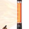 Patio Heater for Outdoor Use, Infrared Electric Outdoor Heater, 1500W Instant Heating, 60-Degree Oscillation, 9 Heat Levels, 9H Timer, Remote, for Garage, Backyard, Large Room, Indoor, 32.2”, Black