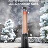 Patio Heater for Outdoor Use, Infrared Electric Outdoor Heater, 1500W Instant Heating, 60-Degree Oscillation, 9 Heat Levels, 9H Timer, Remote, for Garage, Backyard, Large Room, Indoor, 32.2”, Black