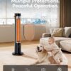 Patio Heater for Outdoor Use, Infrared Electric Outdoor Heater, 1500W Instant Heating, 60-Degree Oscillation, 9 Heat Levels, 9H Timer, Remote, for Garage, Backyard, Large Room, Indoor, 32.2”, Black