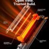 Patio Heater for Outdoor Use, Infrared Electric Outdoor Heater, 1500W Instant Heating, 60-Degree Oscillation, 9 Heat Levels, 9H Timer, Remote, for Garage, Backyard, Large Room, Indoor, 32.2”, Black