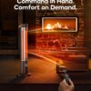 Patio Heater for Outdoor Use, Infrared Electric Outdoor Heater, 1500W Instant Heating, 60-Degree Oscillation, 9 Heat Levels, 9H Timer, Remote, for Garage, Backyard, Large Room, Indoor, 32.2”, Black